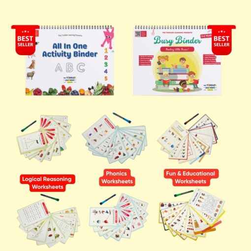 Mega Combo All Worksheets, Busy Binder & All-In-One with 4 free markers