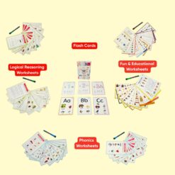Complete Worksheet & Flashcard Learning Kit (with 4 Free Markers)